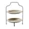 Gray Metal Farmhouse Tiered Server, 20" x 16" x 15"